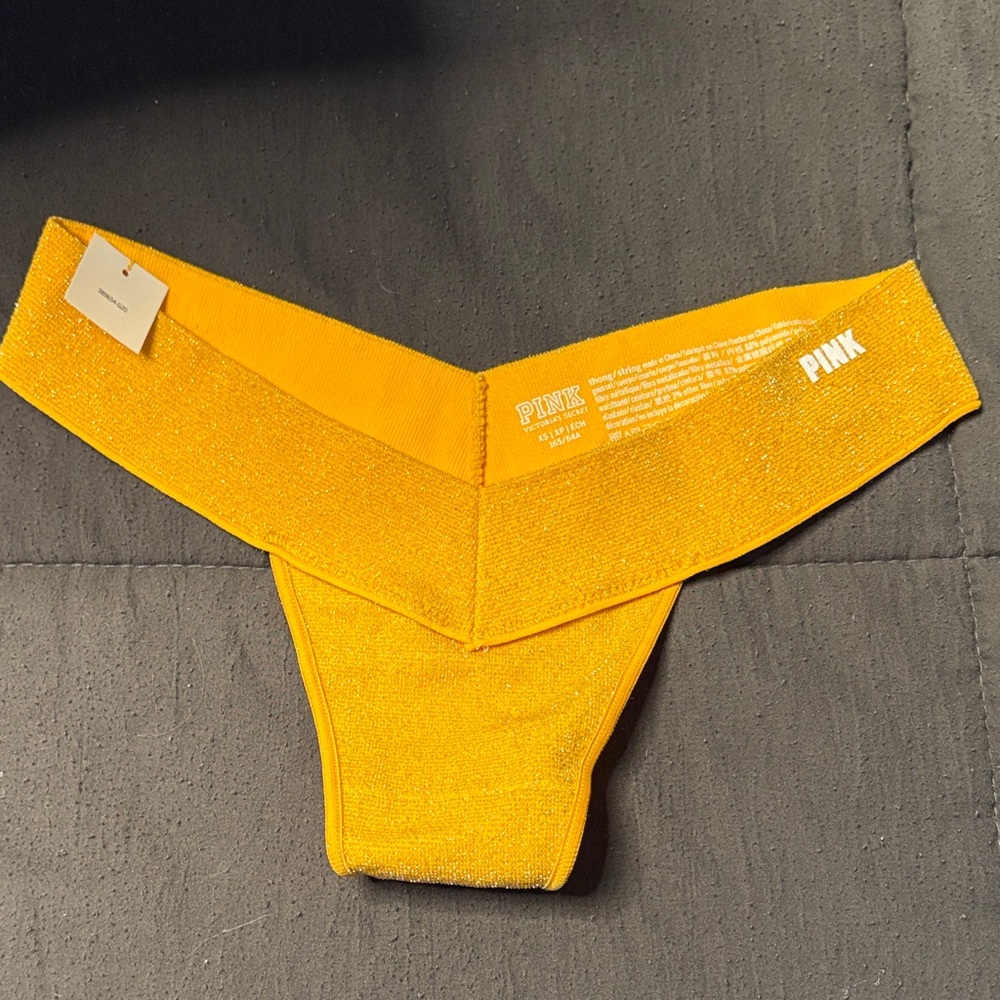 Pink brand Yellow Thong XS